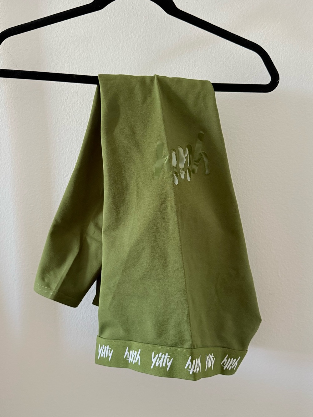 YITTY Olive Green High Waisted Leggings with Logo Waistband